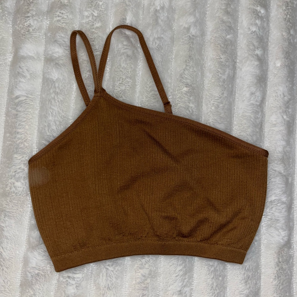 One shoulder longline bralette
